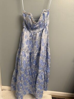 Altar'd State Blue and Periwinkle Floral Maxi Dress